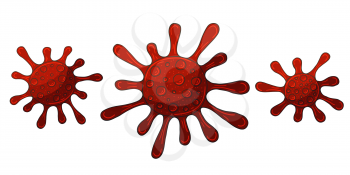 Vector of viruses on white background. Bacteria, germs microorganis