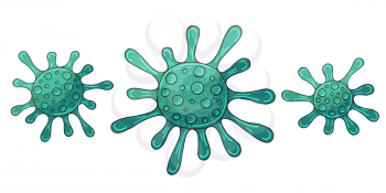 Vector of viruses on white background. Bacteria, germs microorganis, virus. Icons set