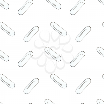 Vector Seamless pattern on a white background. White cartoon medical drugs in hand draw style. Background for packaging, advertising
