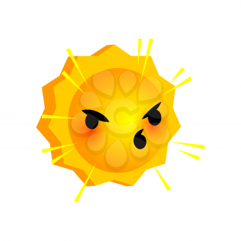 Vector illustration shout sunny smile icon. Face emoji yellow icon. Smile cute funny emotion face on isolated background. Happy feelings, expression for message, sms.