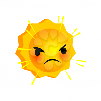 Vector illustration wicked sunny smile icon. Face emoji yellow icon. Smile cute funny emotion face on isolated background. Happy feelings, expression for message, sms.