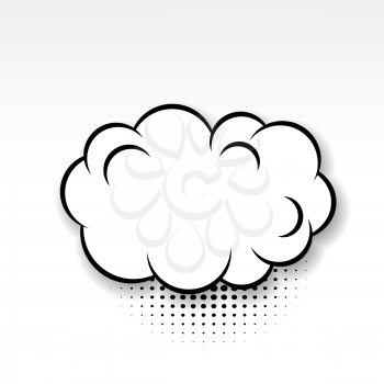 White cloud blank template comics book burst balloon. Bubble icon soft shadow. Cartoon label tag expression. Comic text sound effects. Banner comic box vector illustration.