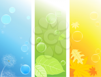 colored vertical nature backgrounds with soap bubbles