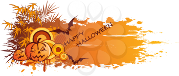 Halloween banner  with pumpkin and grunge background