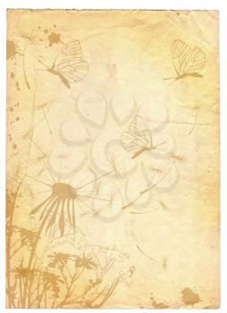 old paper background with flowers