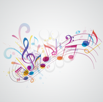 Vector music background with notes