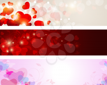 Vector backgrounds with hearts for Valentine's day