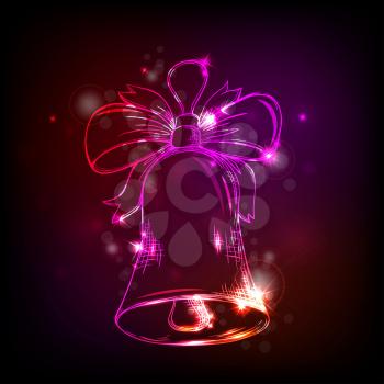 Christmas shining vector background with bell