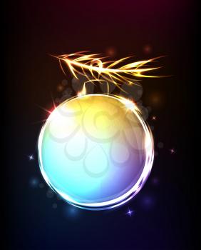 Christmas  vector background with shining ball
