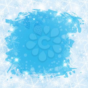 Blue vector Christmas background with snowflakes