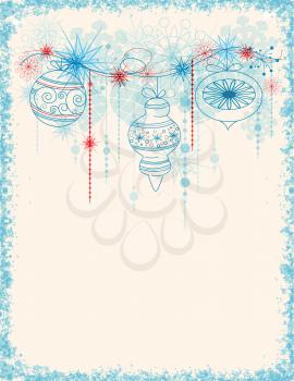 Christmas vector background with blue decorations