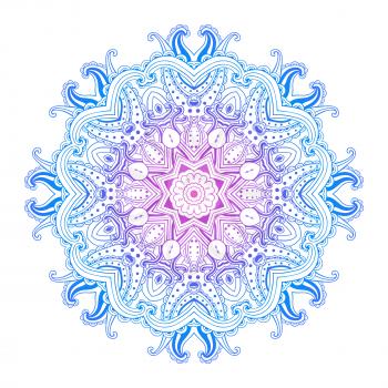 Hand drawn vector mandala isolated on white background. Round oriental ornament.