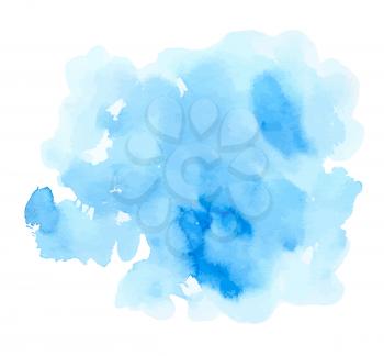 Blue watercolor vector texture isolated on a white background