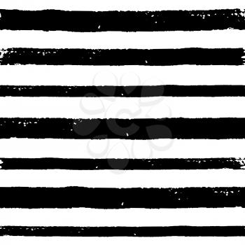 Vector abstract black and white striped seamless pattern. Decorative grunge background.