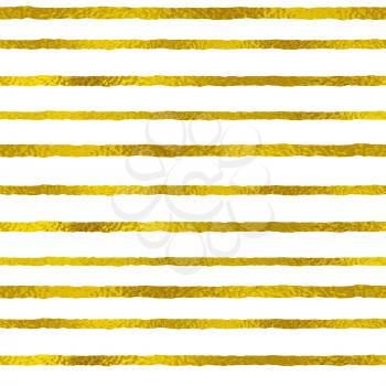 Festive abstract golden striped seamless pattern. Decorative vector background.