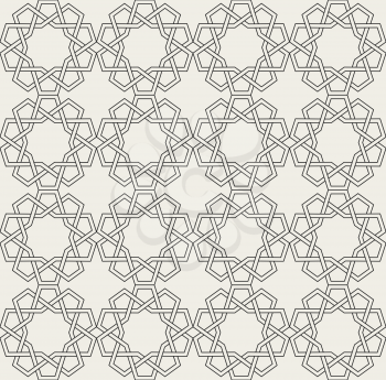 Decorative geometrical seamless pattern.  Traditional arabian and moroccan oriental ornamental background. Vector illustration.
