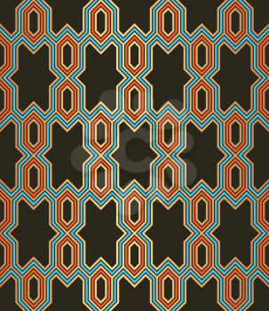 Decorative abstract oriental geometrical seamless pattern.  Traditional asian background. Vector illustration.
