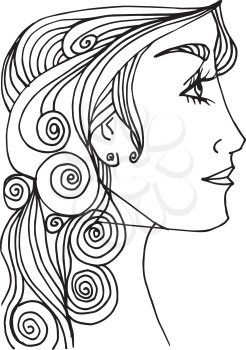 Abstract beautiful woman face illustration on the background