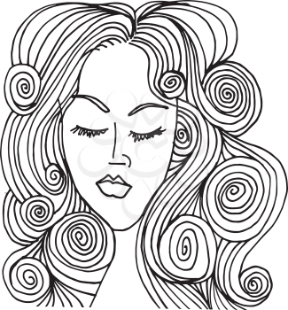Abstract beautiful woman face illustration on the background