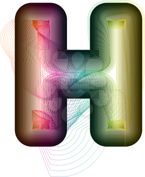 Abstract colorful Letter H. Vector Illustration