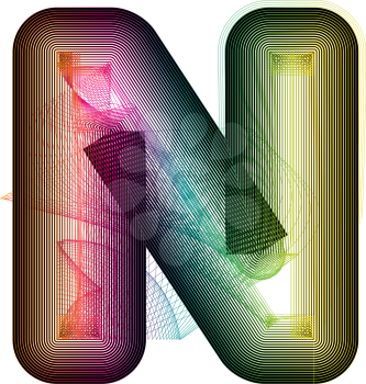 Abstract colorful Letter N. Vector Illustration