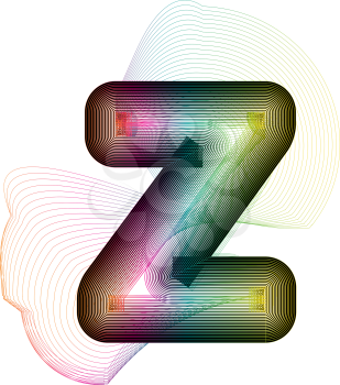 Abstract colorful Letter Z. Vector Illustration