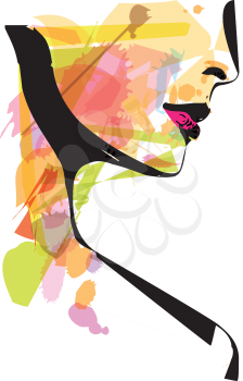 Abstract sketch of Beautiful Woman face illustration