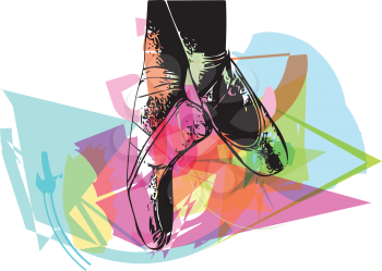 Abstract ballet pointe shoes vector illustration