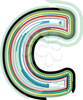 Abstract colorful Letter C