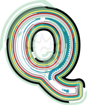 Abstract colorful Letter Q