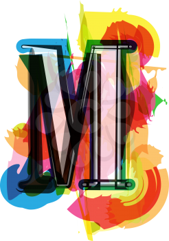 Artistic Font vector Illustration - Letter M