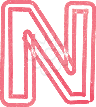 Capital letter N vector illustration