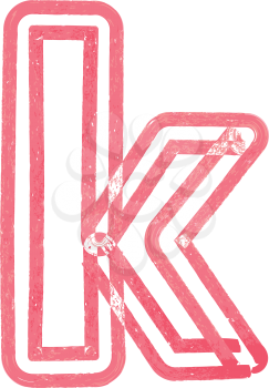letter k lowercase vector illustration