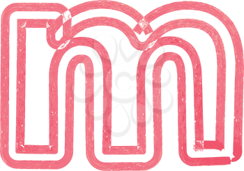 letter m lowercase vector illustration