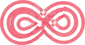 Abstract infinity Symbol made with red marker vector illustration