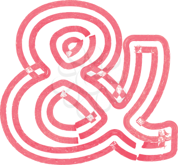 Abstract ampersand Symbol made with red marker vector illustration