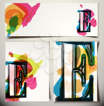 Artistic Greeting Card Font vector Illustration - Letter E