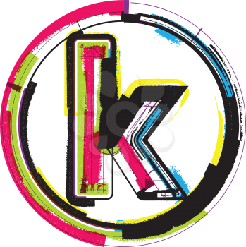 Colorful Grunge Font LETTER k