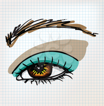 Female eye sketch illustration