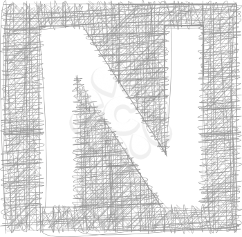 Freehand Typography Letter N