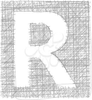 Freehand Typography Letter R