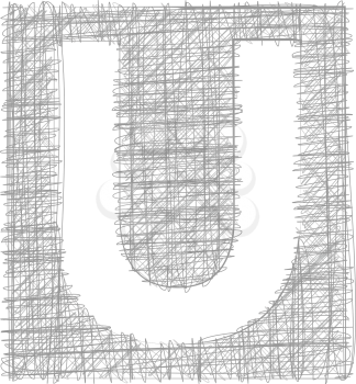 Freehand Typography Letter U