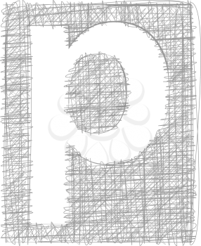 Freehand Typography Letter p