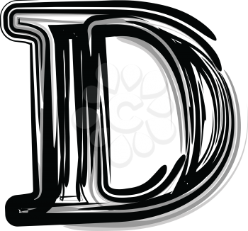Freehand Typography Letter D