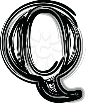 Freehand Typography Letter Q