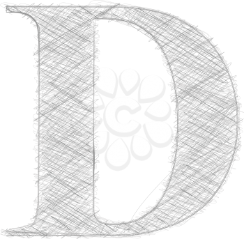 Freehand Typography Letter D