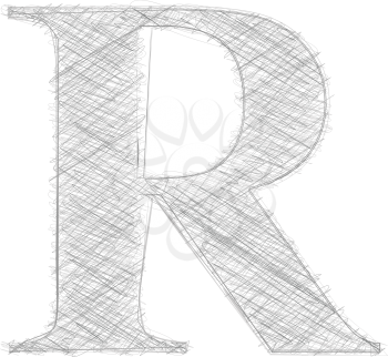 Freehand Typography Letter R