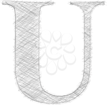 Freehand Typography Letter U
