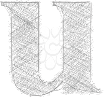 Freehand Typography Letter u