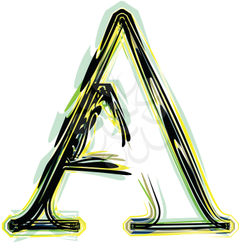 font illustration letter A